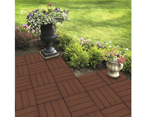 Houten tegel thermisch essen 30 x 30 cm bruin