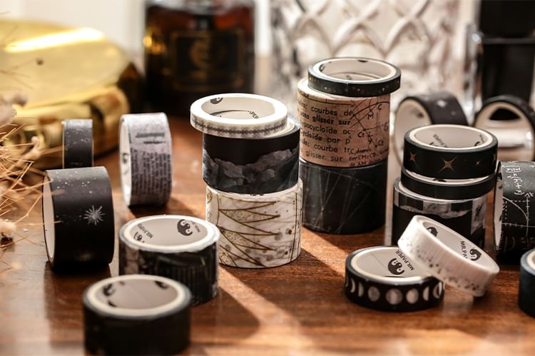 JIMO - Set van 20: Vintage Print Masking Tape (Diverse ontwerpen)