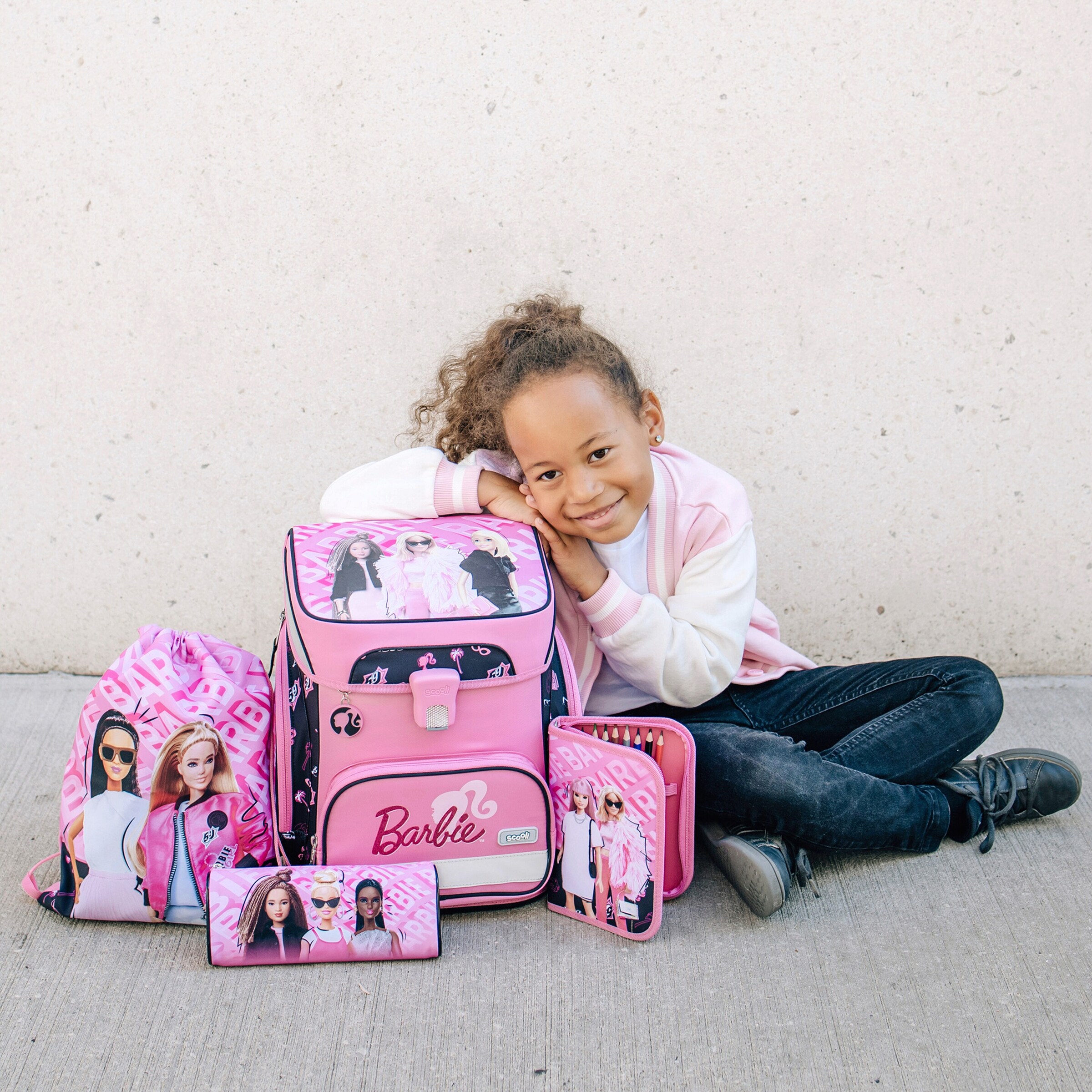 Scooli Schulranzen Set EasyFit, 5-teilig rosa - Barbie