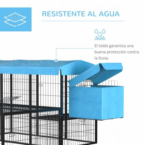 Galinheiro PawHut de aço inoxidável reforçado
