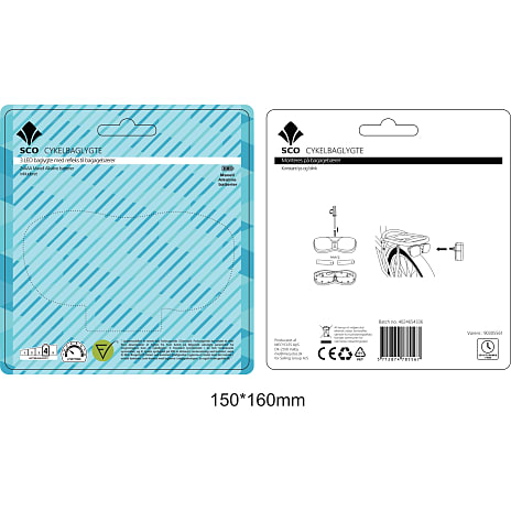 SCO 3 LED cykellygte - baglygte i sort