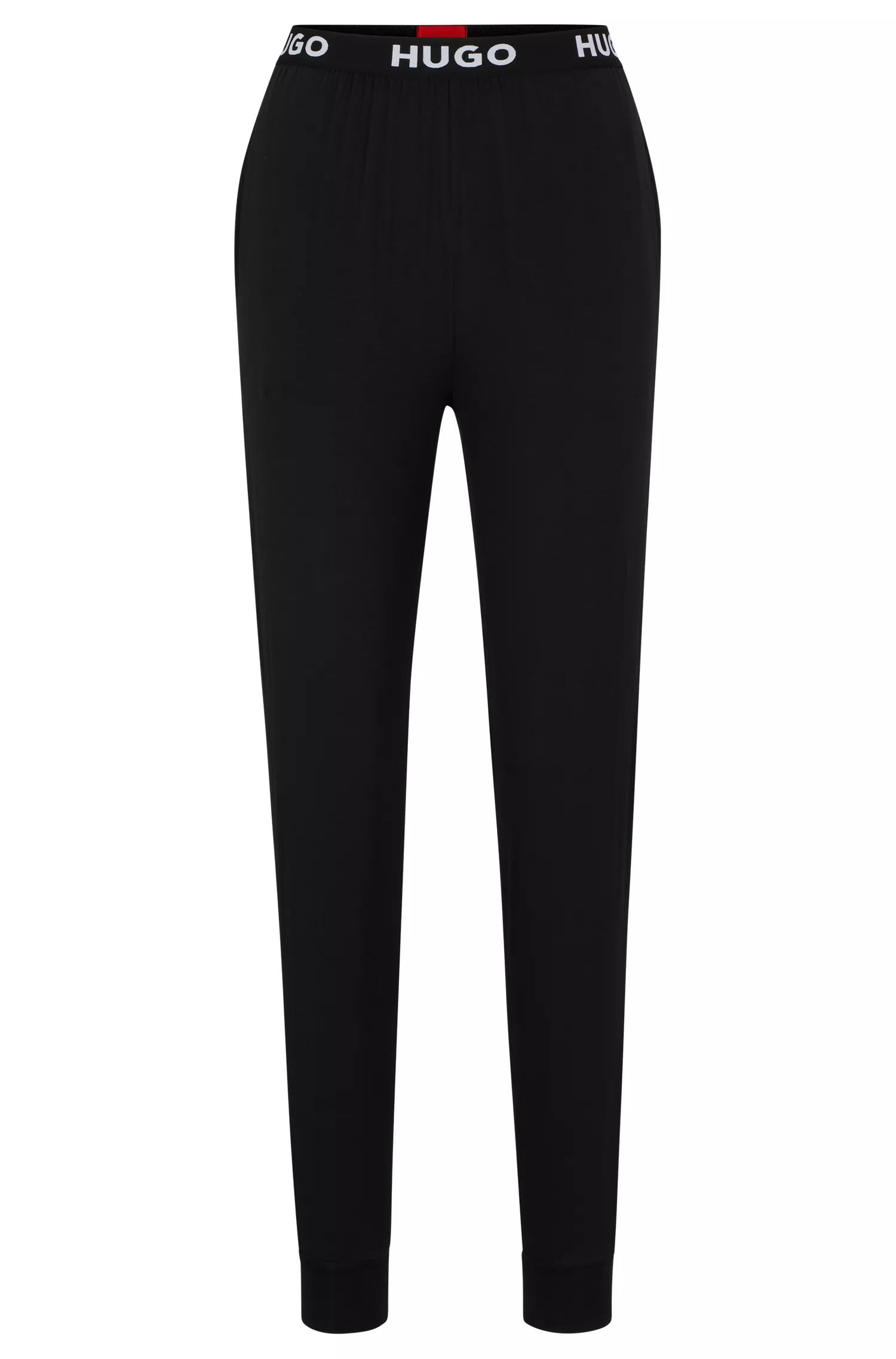 Calça de pijama HUGO vermelha em malha elástica com cós com logotipo.