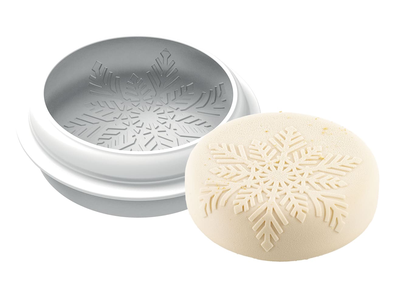 Moule silicone Nève - décor flocon - Ø 17 x ht 5,5 cm - Silikomart