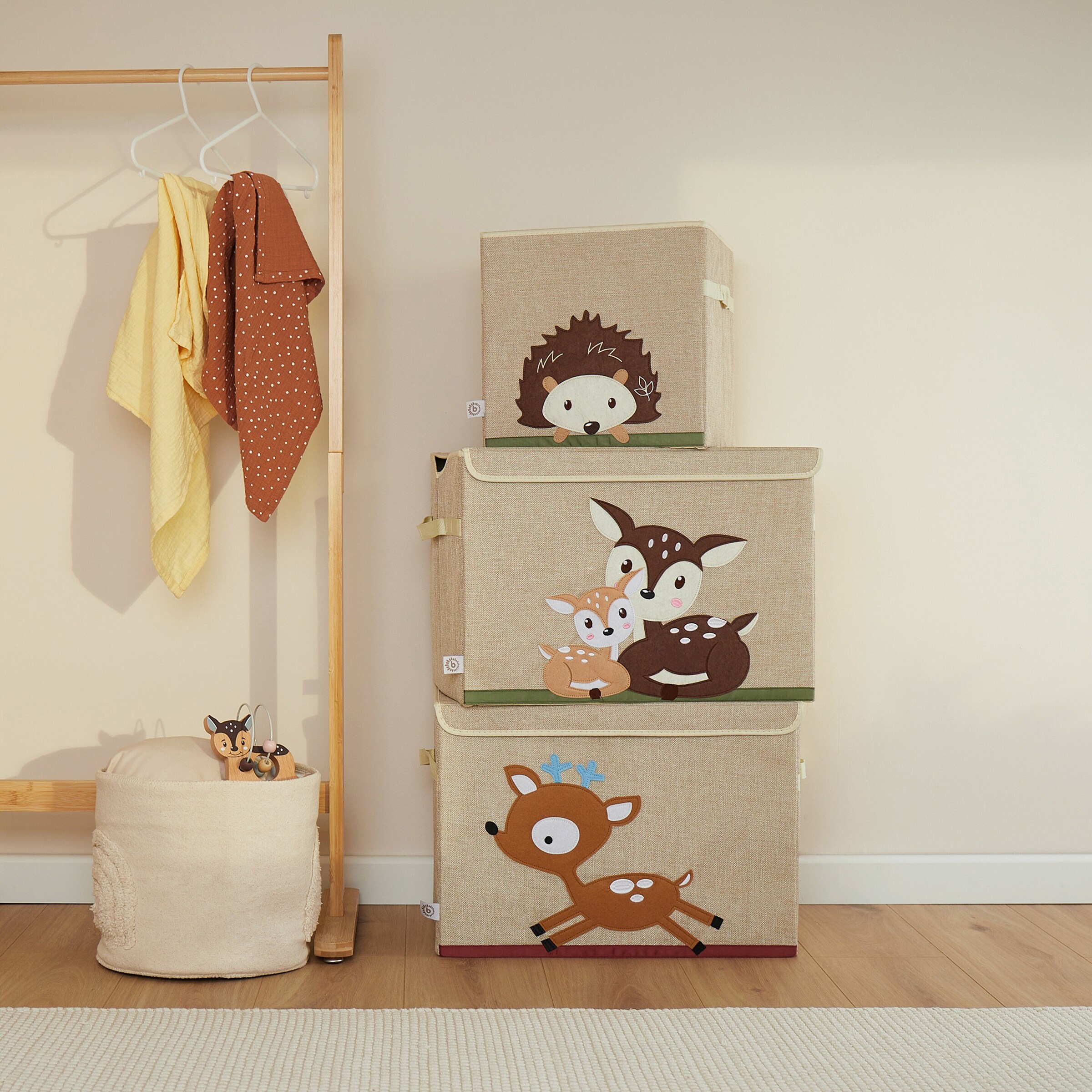 Bieco Aufbewahrungskiste 36x51x36 cm Rehe / beige / braun