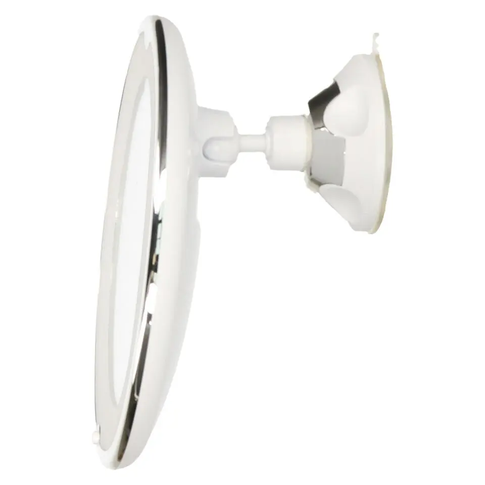 LED ring make-up spiegel met zuignap - wit - 20 x 22 cm - 5x zoom