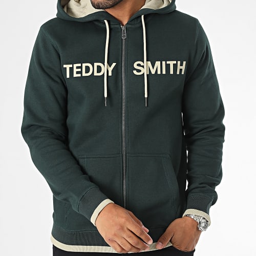 Sweat Zippé Capuche Giclass 10913638D Vert Foncé