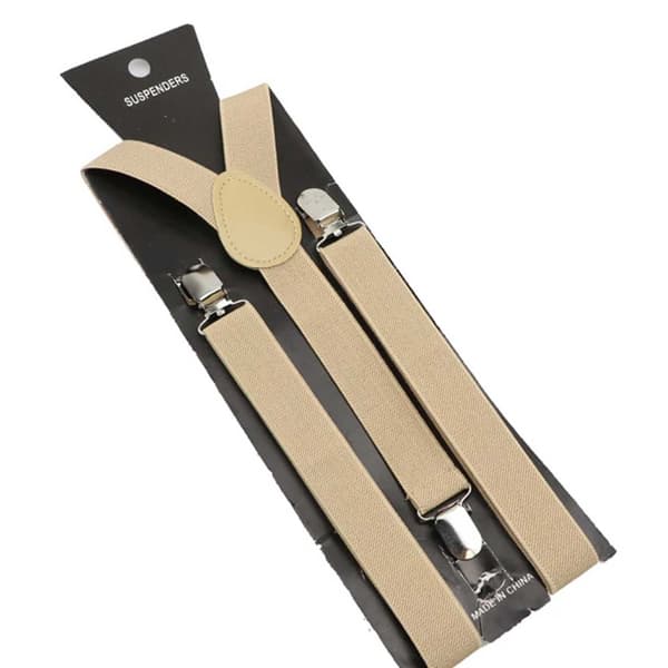 Smale beige seler med klemmer 2,5 cm