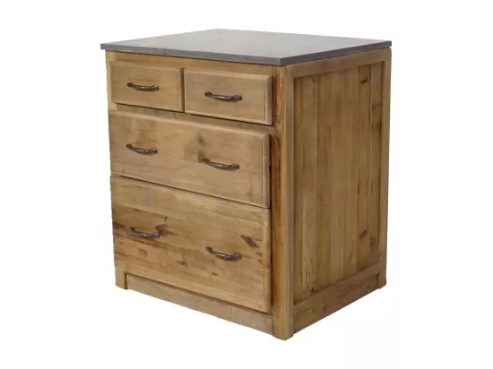 Meuble bas de cuisine 4 tiroirs - Champêtre