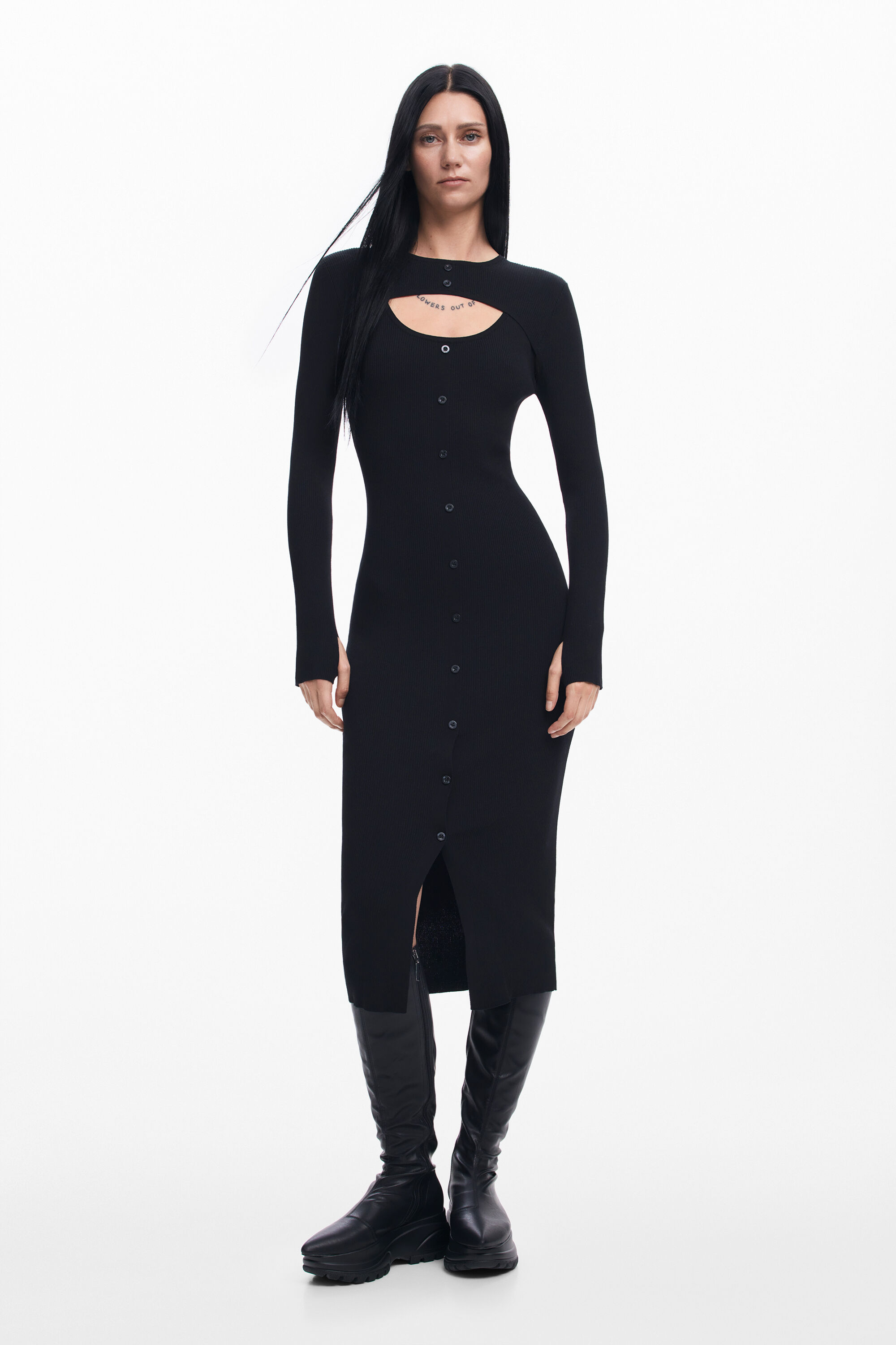 Vestido recortado Maitrepierre