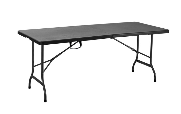 Foldebord metal/plast 180 x 75 cm sort