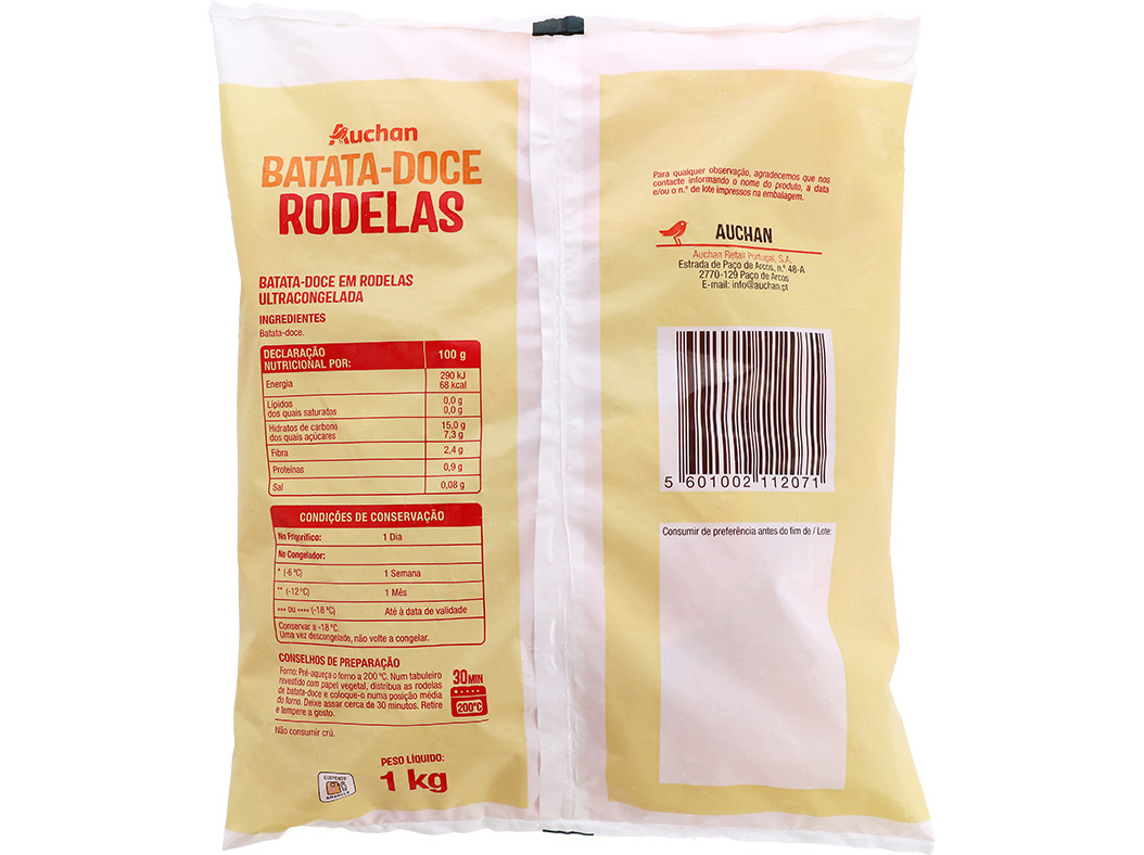 BATATA DOCE AUCHAN EM RODELAS PARA ASSAR 1KG