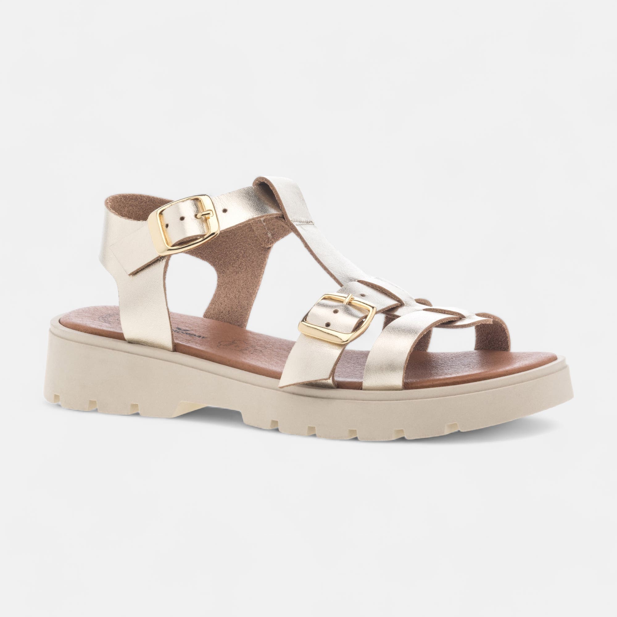 Sandales Femme en cuir or