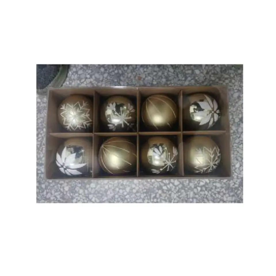 Feeric lights and christmas kunststof kerstballen- 8x- 8cm -goud