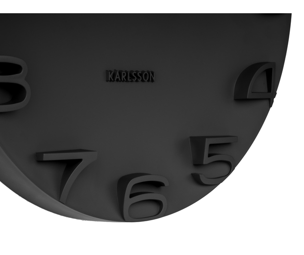 Wall clock On The Edge black w. chrome hands