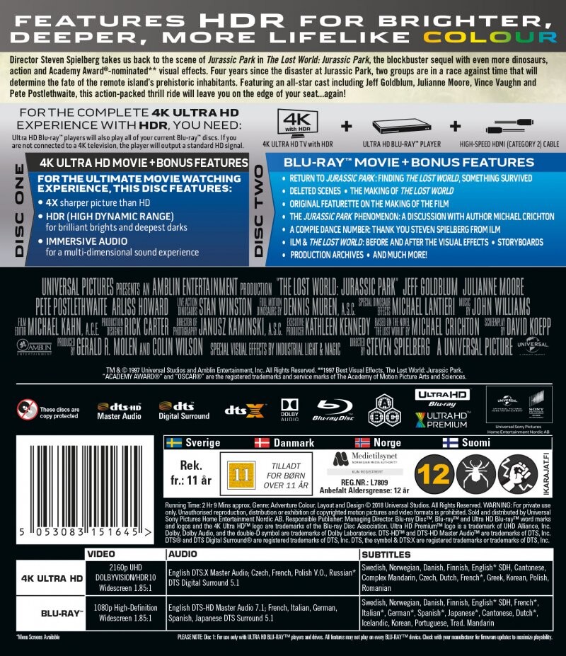 Jurassic Park 2 - The Lost World - 4K Ultra HD Blu-Ray