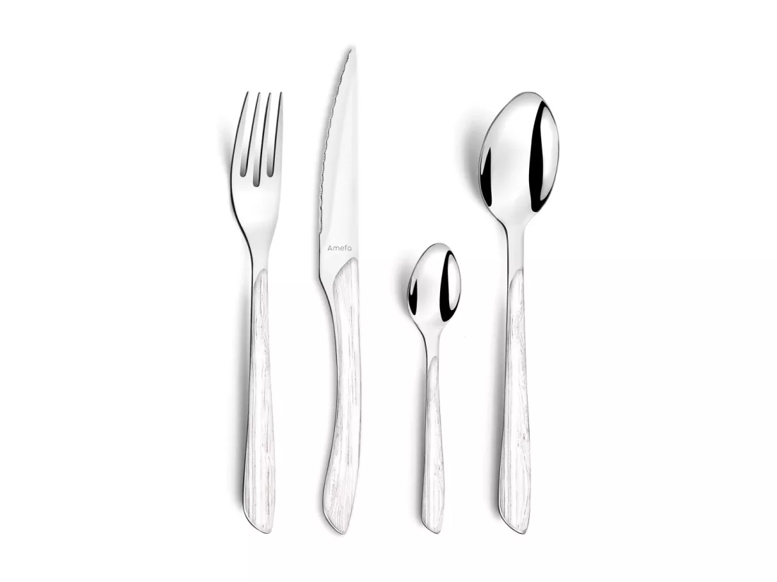 Eclat Nature - Ménagère 16 pièces Bois blanc