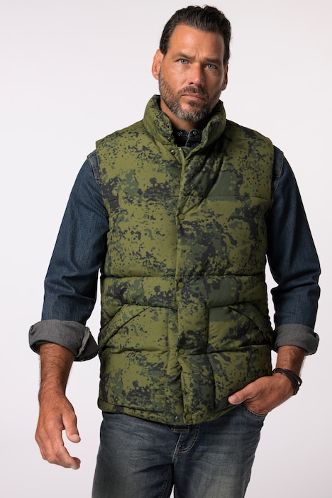 JP 1880 Steppweste, Outdoor, Camouflage, bis 7 XL