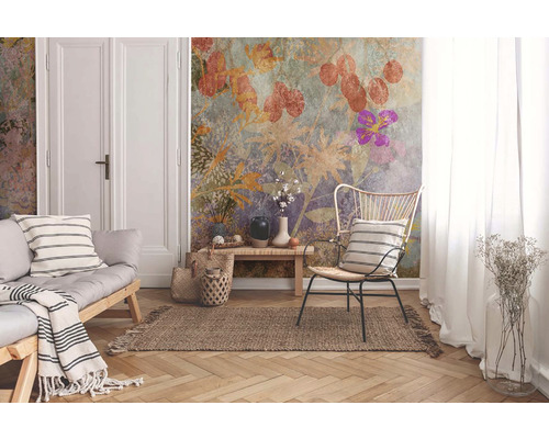 Vliesbehang 38264-1 The Wall Floral Fresco Retro 7-delige set 371 x 280 cm