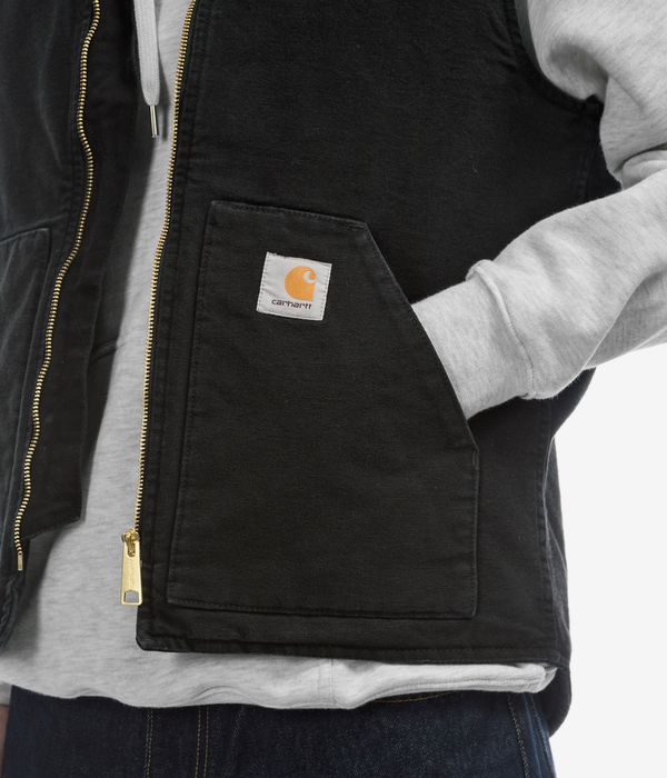 Carhartt WIP Classic Organic Dearborn Weste (black stone canvas) online kaufen | skatedeluxe