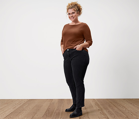 Shirt mit 3/4-Arm, cognac