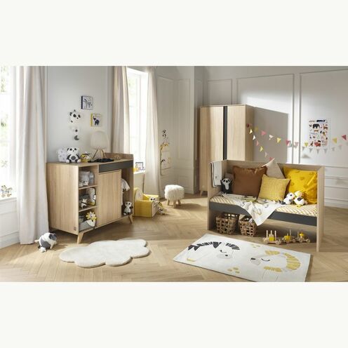 Lit 70x140 cm évolutif en lit junior 190 cm NOVA Gris volcan - SAUTHON