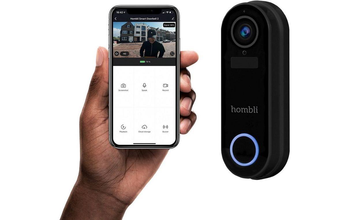 Smart Doorbell Pack, Schwarz<br>Hombli Smart Doorbell 2 und Hombli Chime 2 Türgong