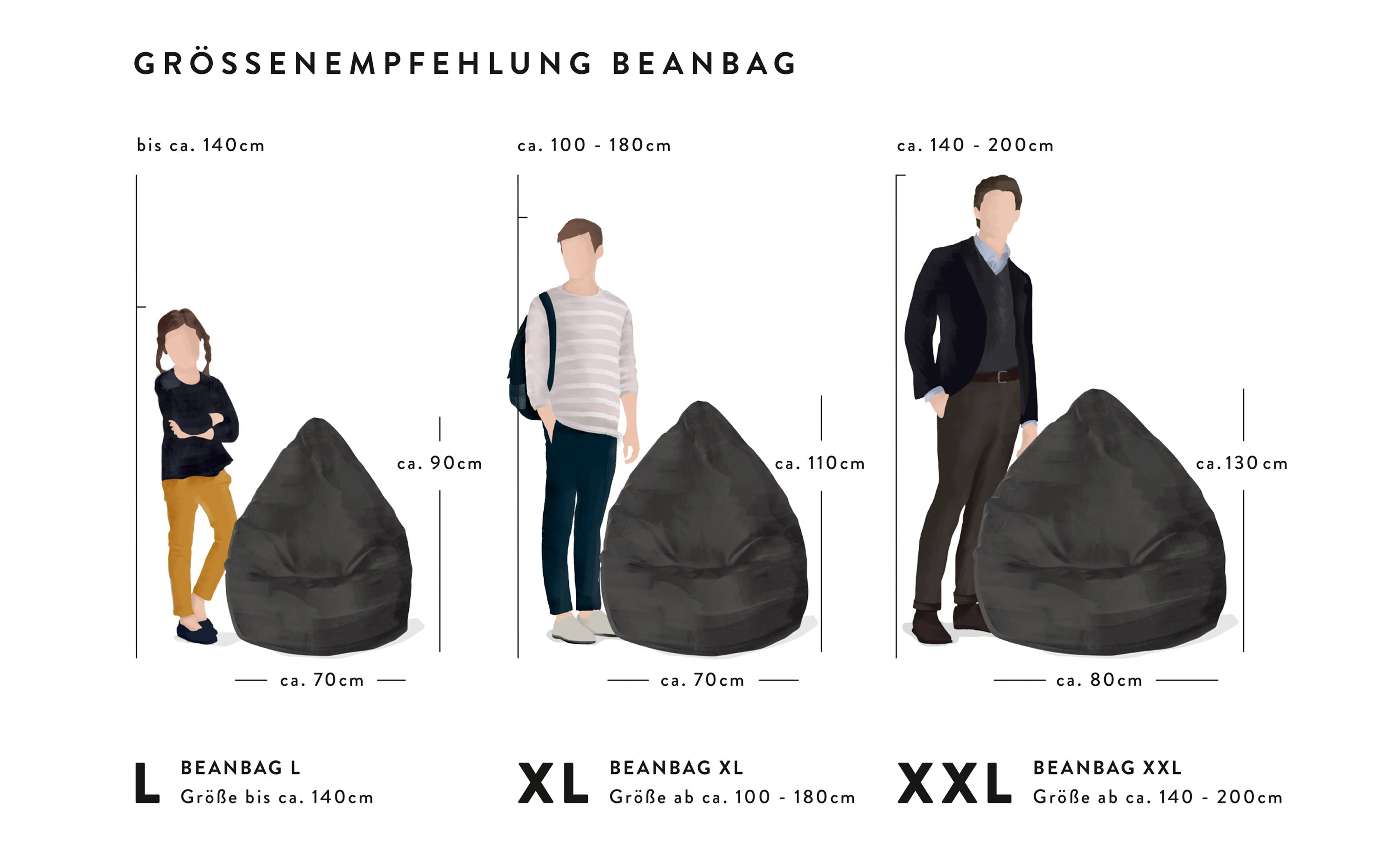 Sitzsack BeanBag BRAVA XXL (Farbe: schwarz)