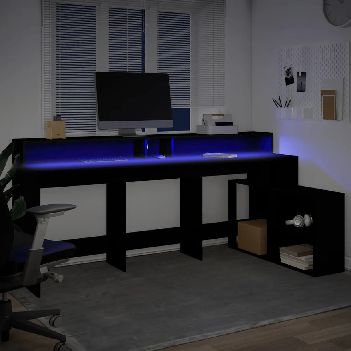 Bureau LED vidaXL Noir