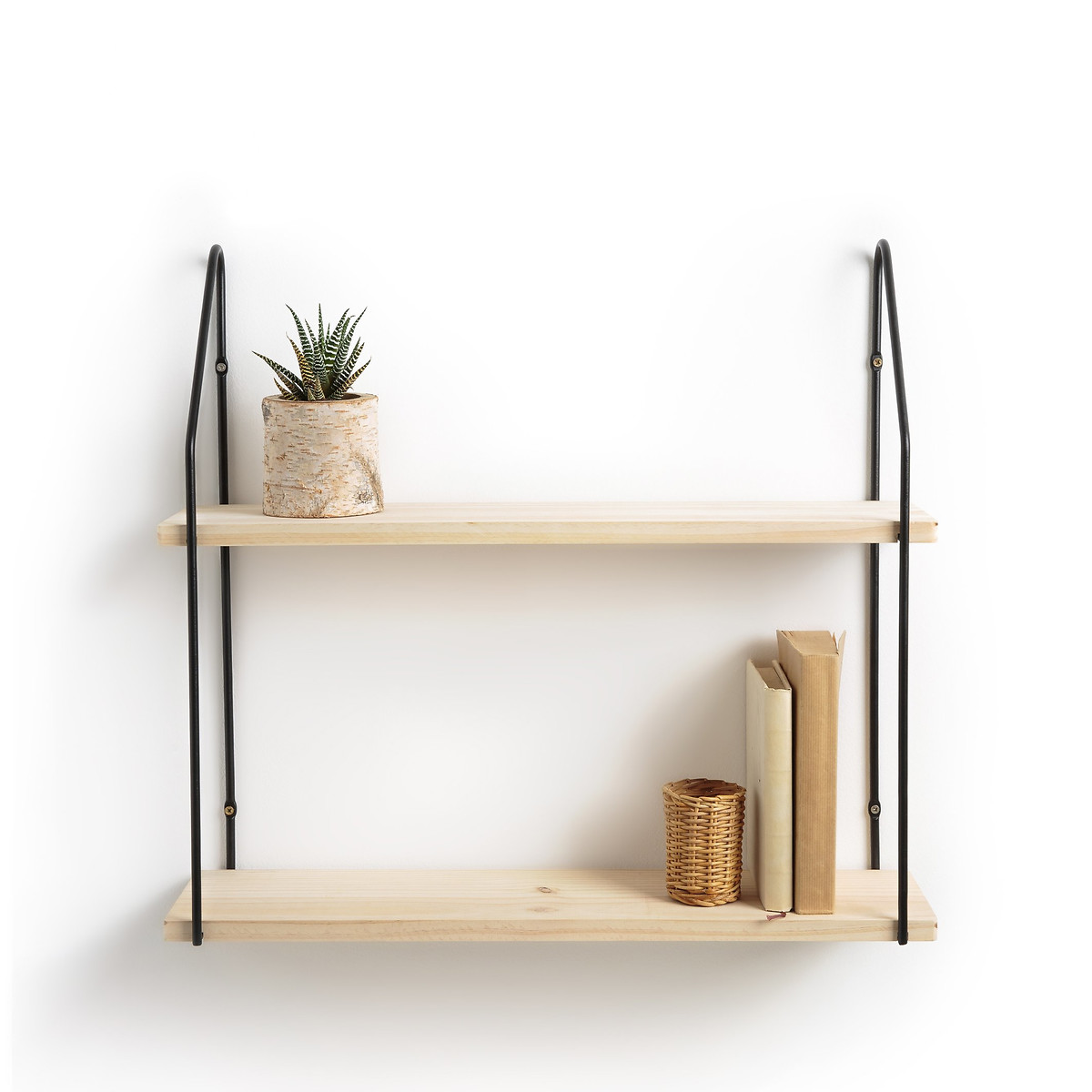LA REDOUTE INTERIEURS<br>Prateleira de parede dupla em madeira e metal L65 cm, Vinto