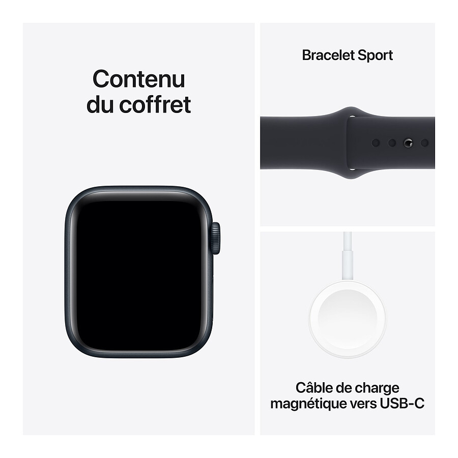 Apple Watch SE GPS + Cellular (2023) (Minuit - Bracelet Sport Band Minuit ) - 40 mm - Taille M/L