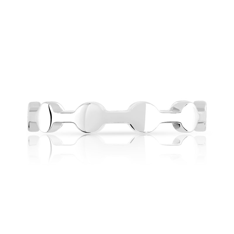 Bague or 375 blanc