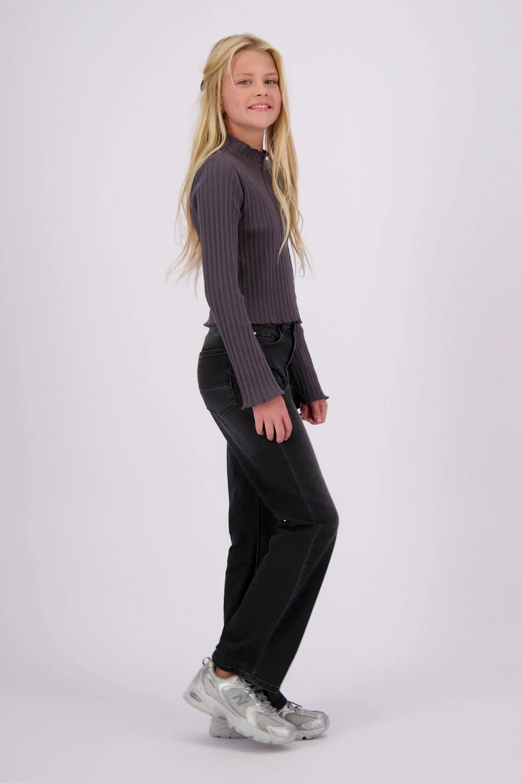 Vingino straight leg jeans Claire black denim
