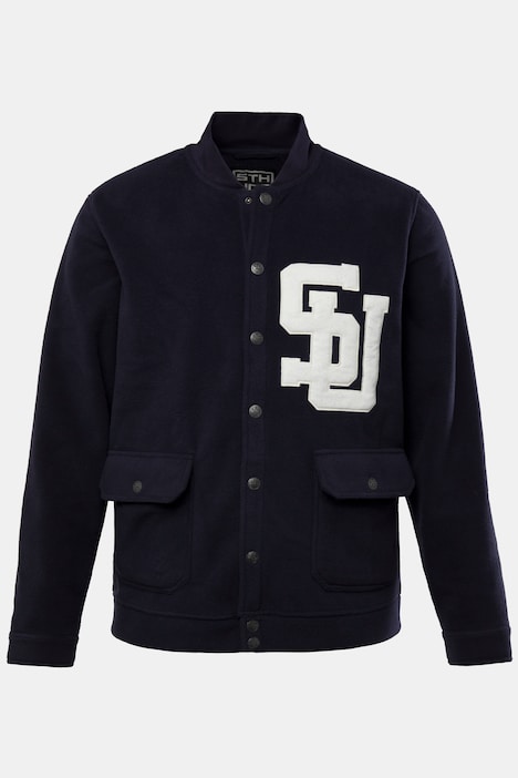 STHUGE Fleecejacke, Collegekragen, Bouclé-Badge, bis 8 XL