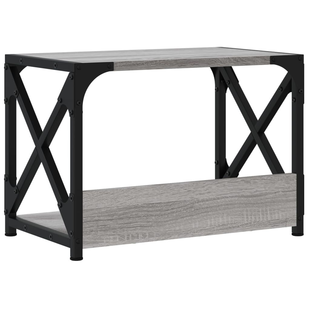 vidaXL Printerstandaard met 2 lagen, grijs, Sonoma eikenhout, 44x26x31,5 cm