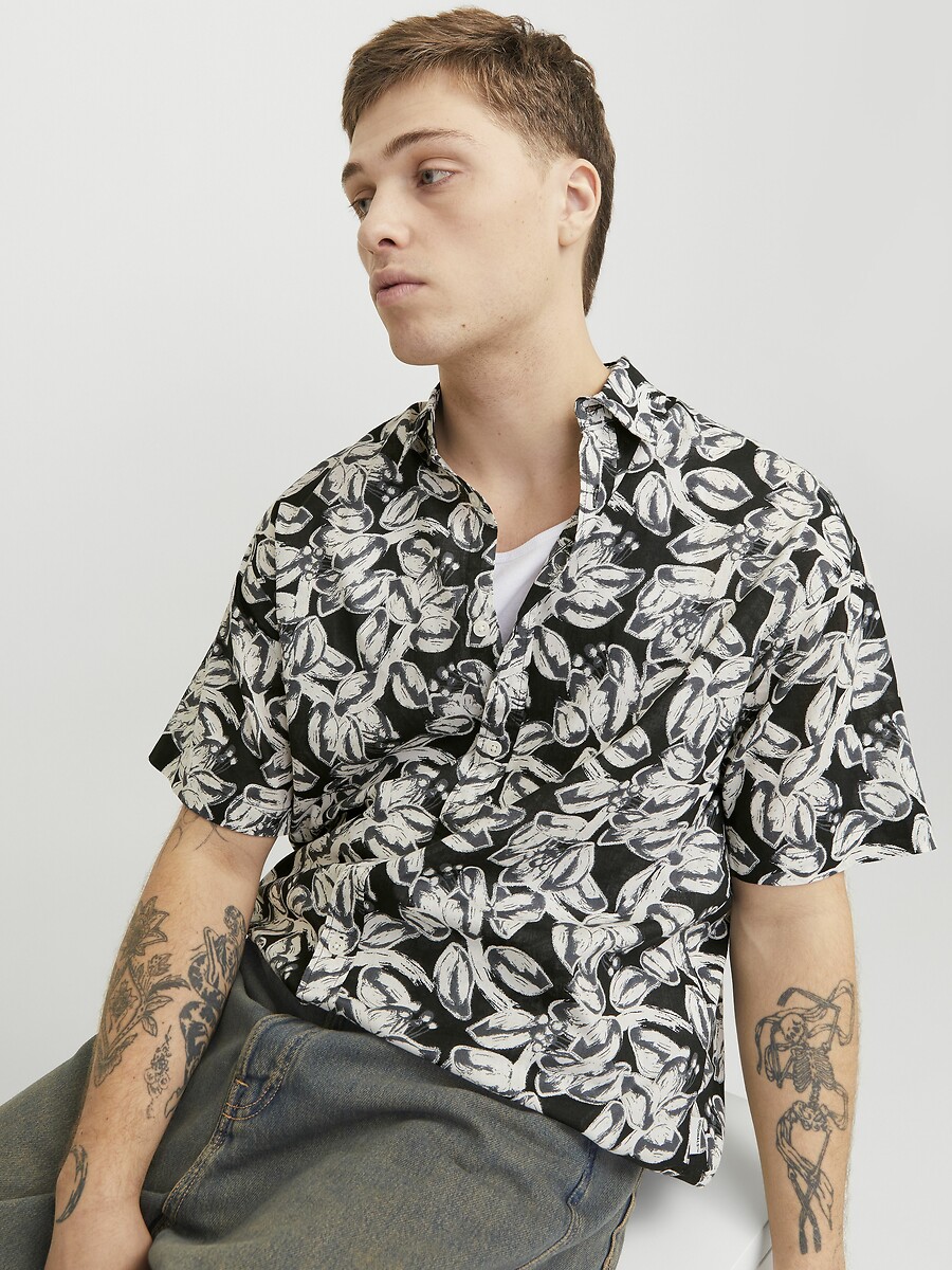 JACK & JONES<br>Camisa de algodão estampada