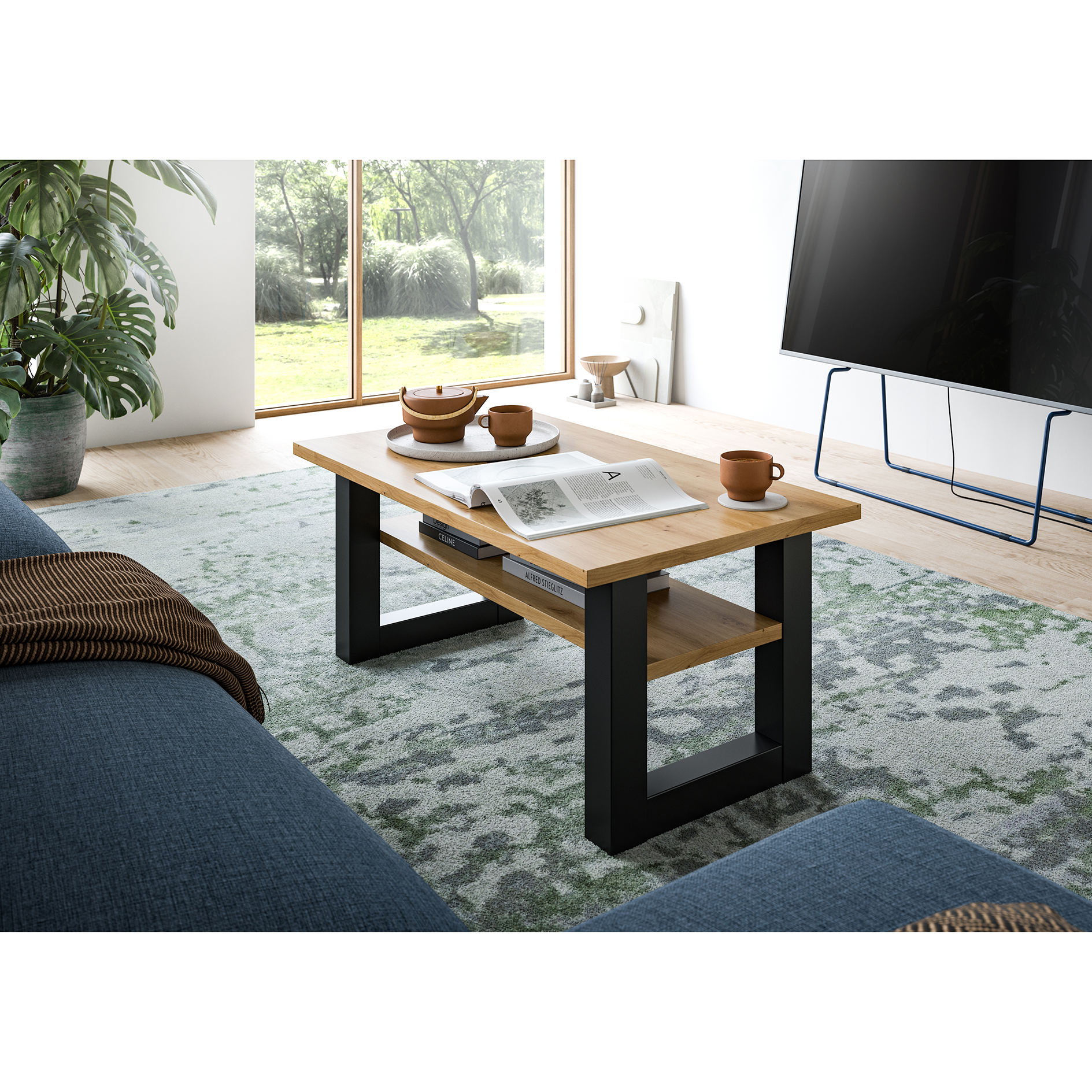 Couchtisch - Artisan Eiche - grau - 90 cm