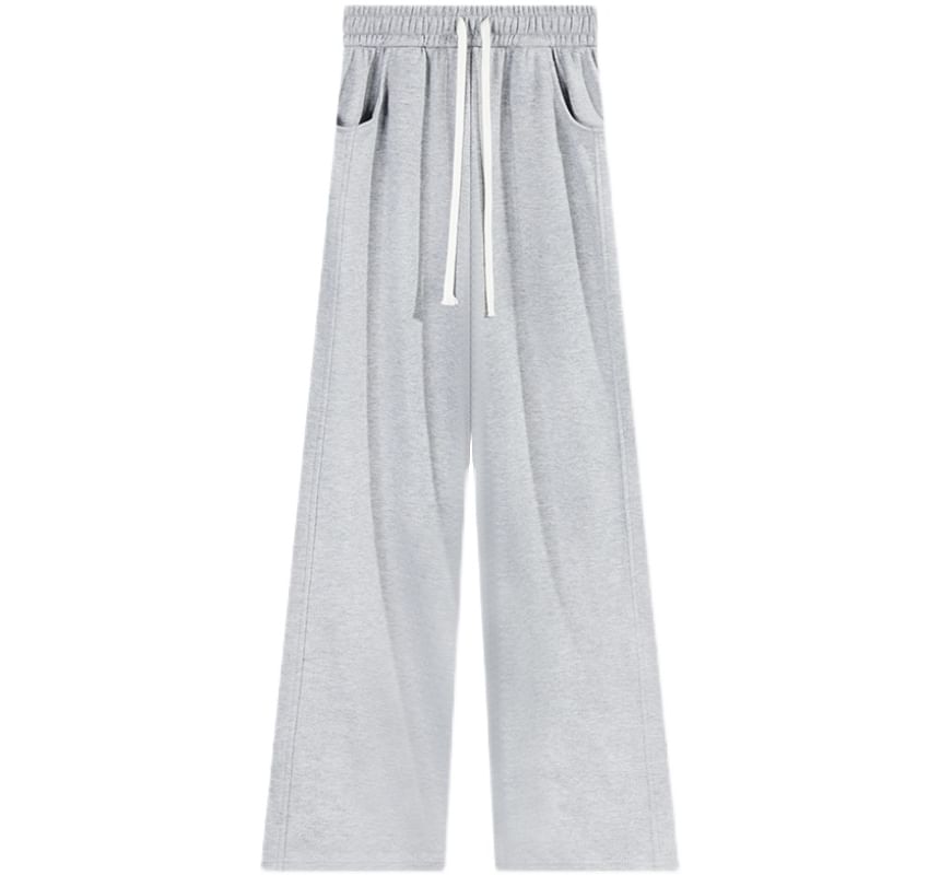 PERKARP - Effen joggingbroek met trekkoord in de taille en wijde pijpen