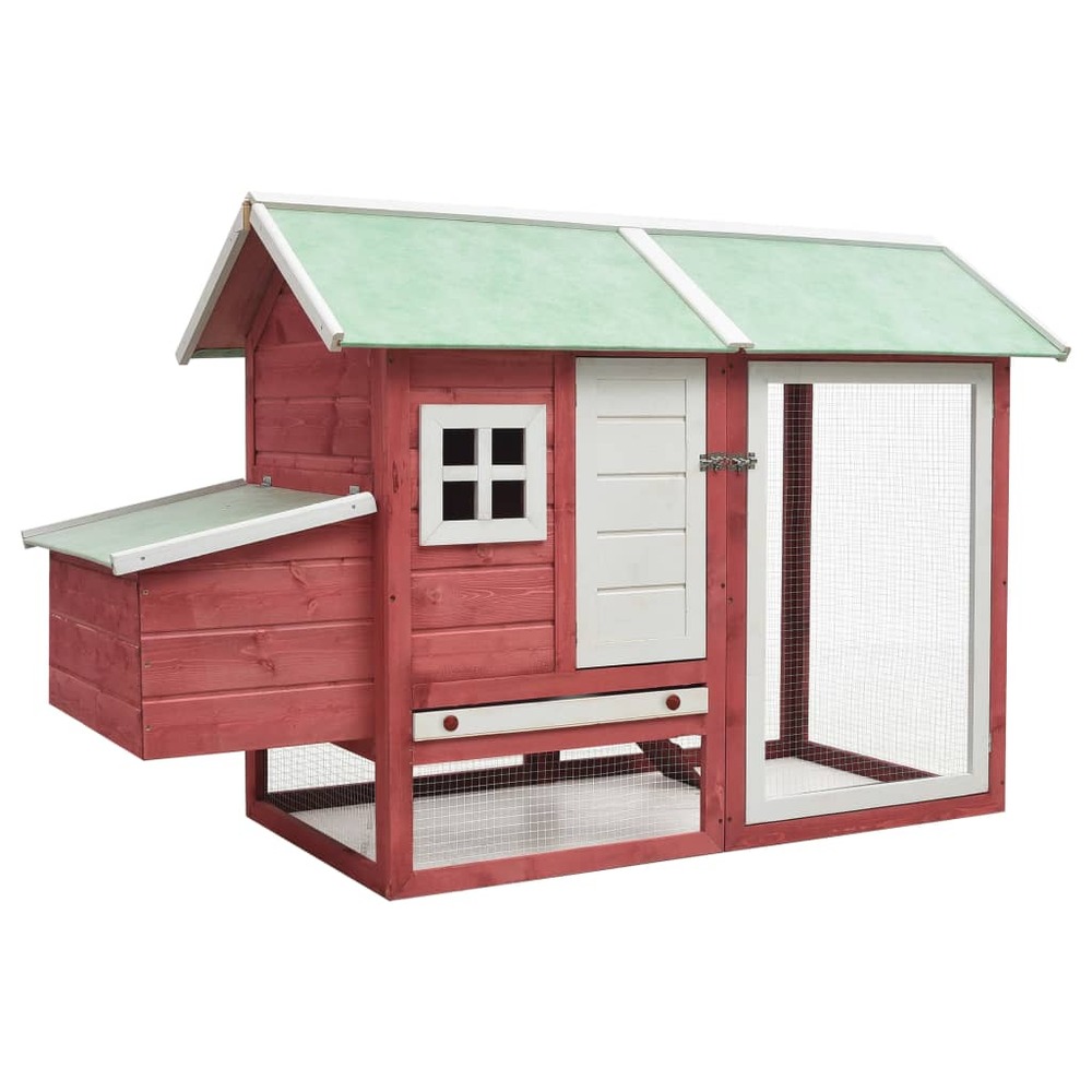 Poulailler 170 x 81 x 110 cm bois de pin massif et sapin rouge