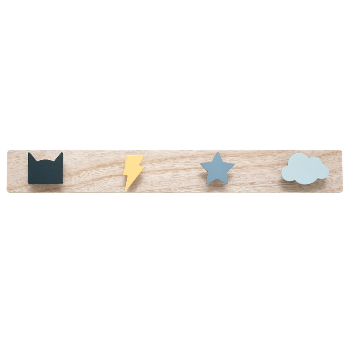 PATERE BOIS 4 CROCHETS COULEUR