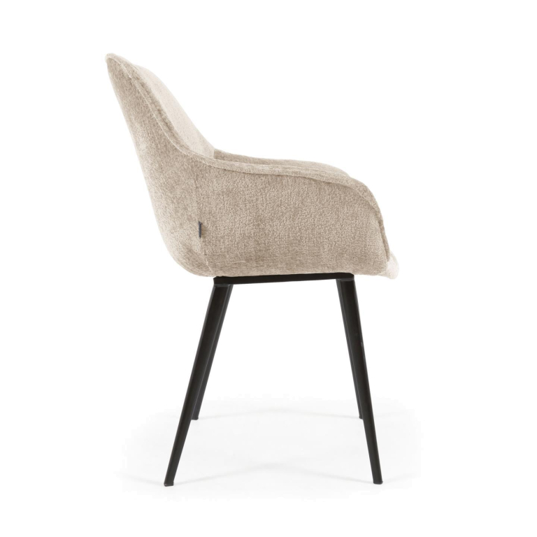Kave Home Amira eetkamerstoel beige chenille