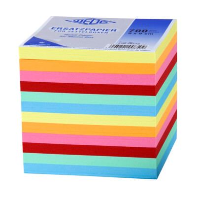 Wedo Ersatzzettel für Zettelbox, 9 x 9 cm, farbig assortiert