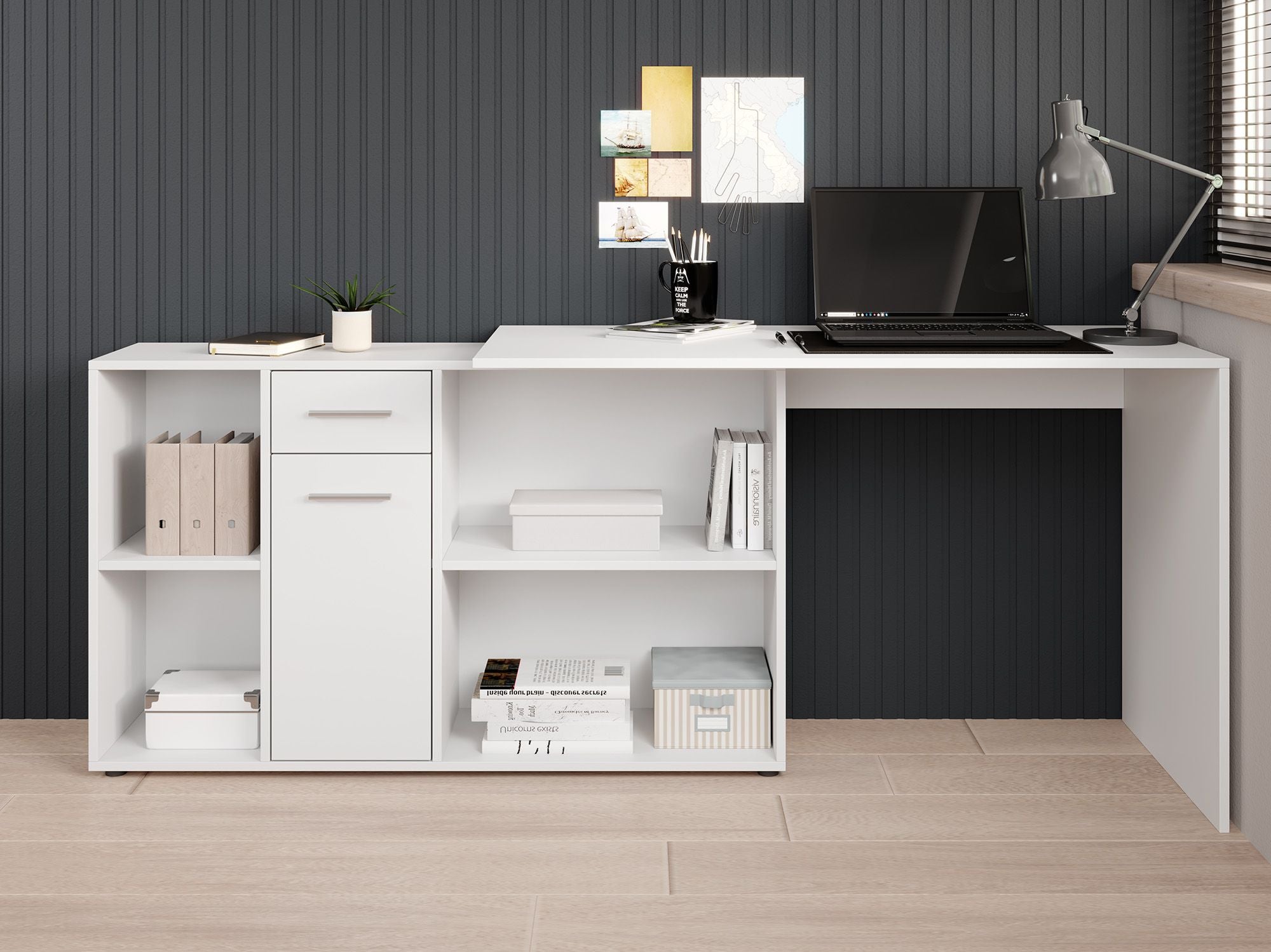 Crister - Bureau - Wit - 122x120 cm