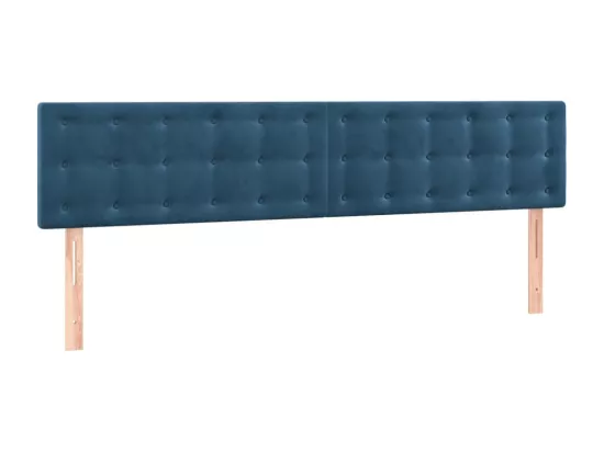 Sommier tapissier matelas et LED Bleu foncé 180x200 cm Velours