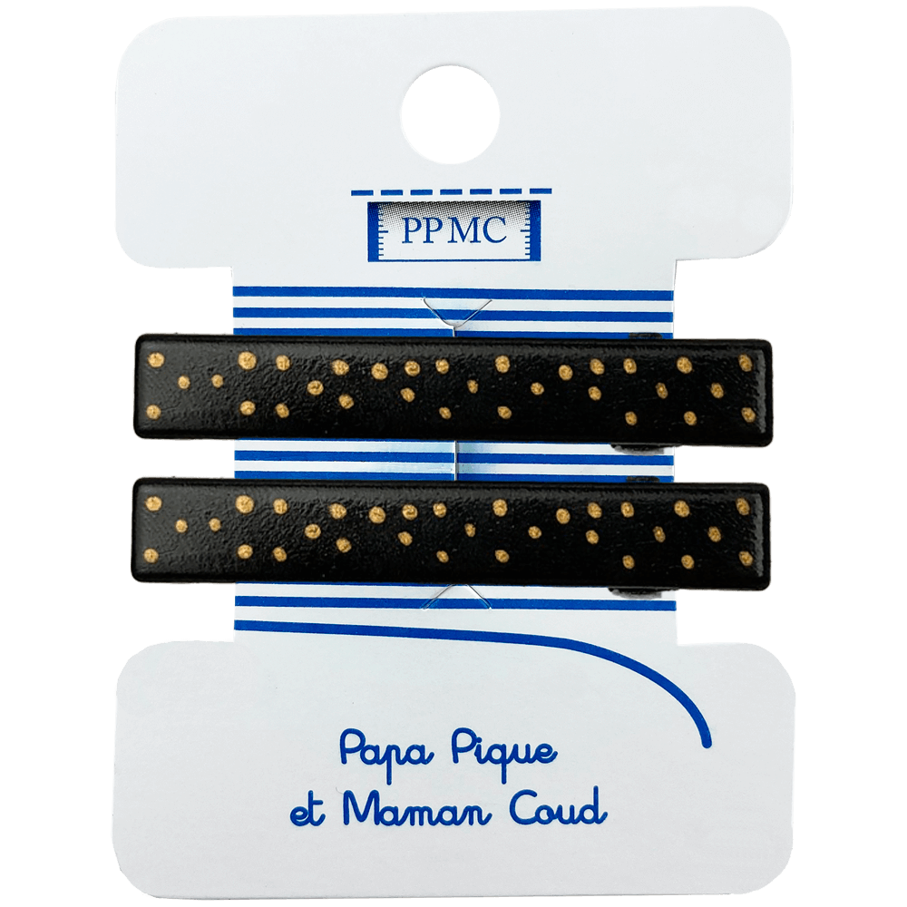 Barrette Croco Moyenne Noir Pailleté