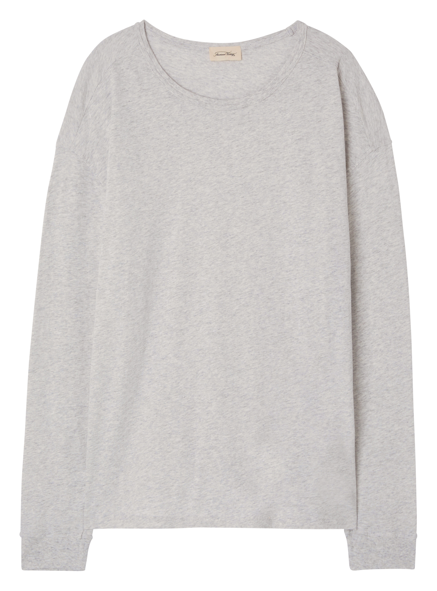 GAMIPY - Tee-shirt droit à bords-côtes en coton | Gris