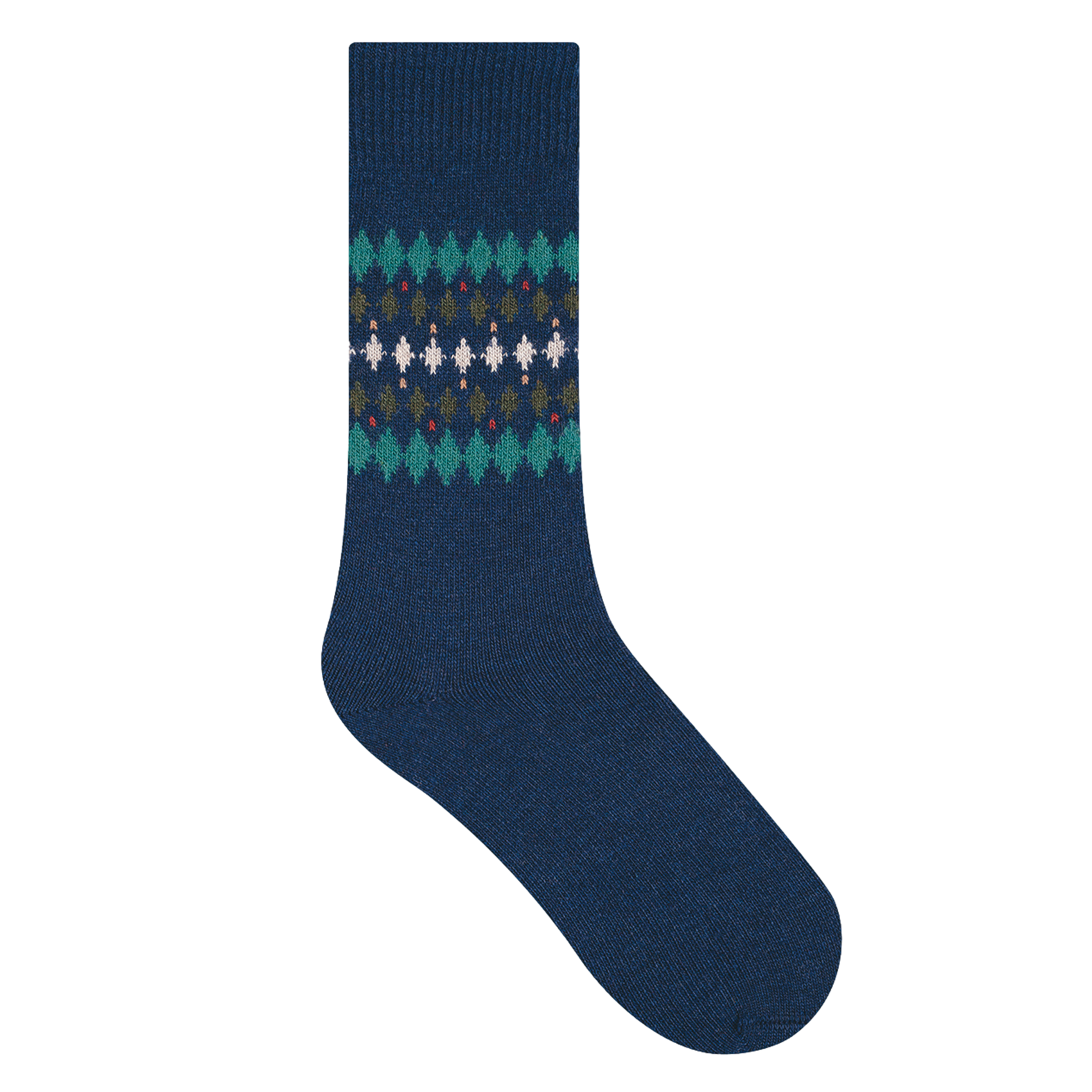 LOSANGES - Chaussettes jacquard en laine mélangée | Bleu
