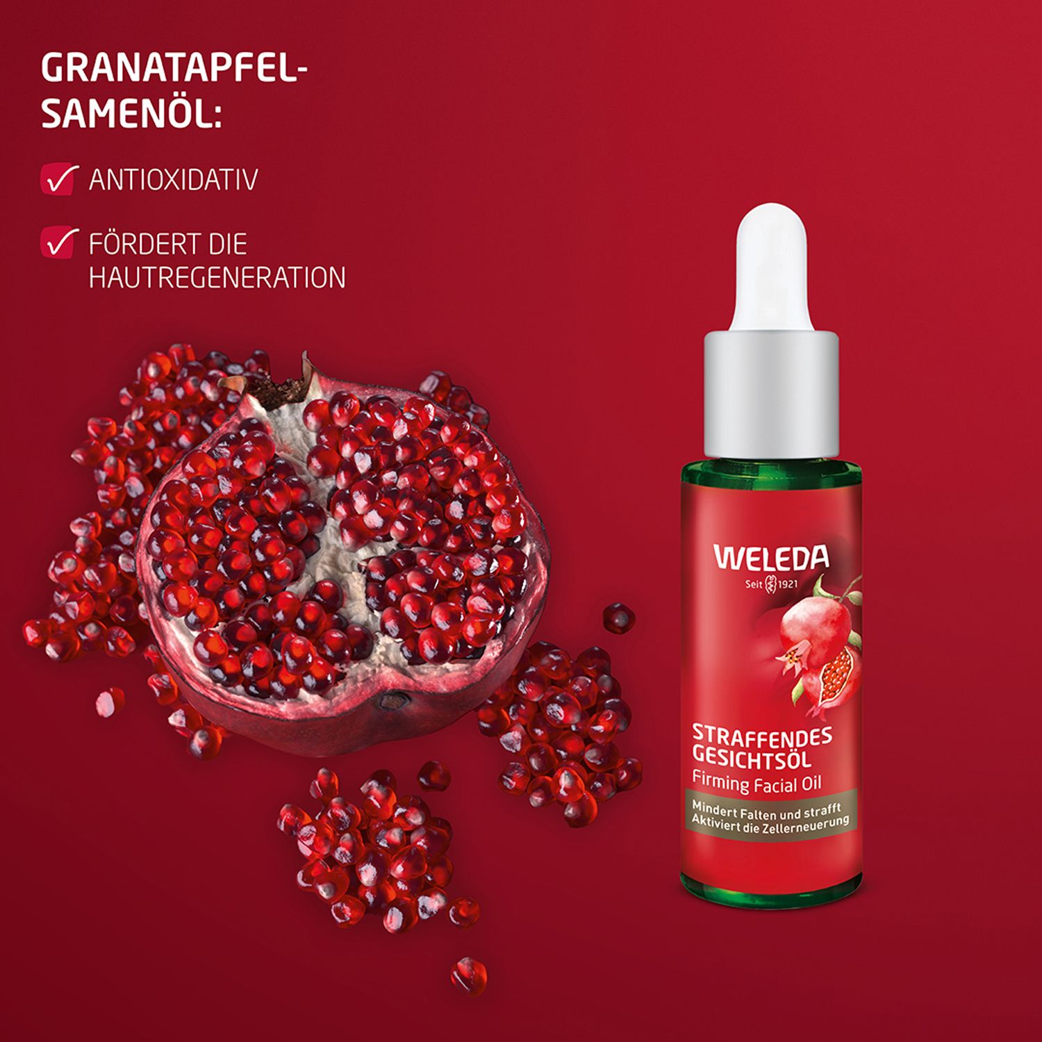 Weleda Straffendes Gesichtsöl Granatapfel - mindert Linien und Falten und strafft und nährt intensiv