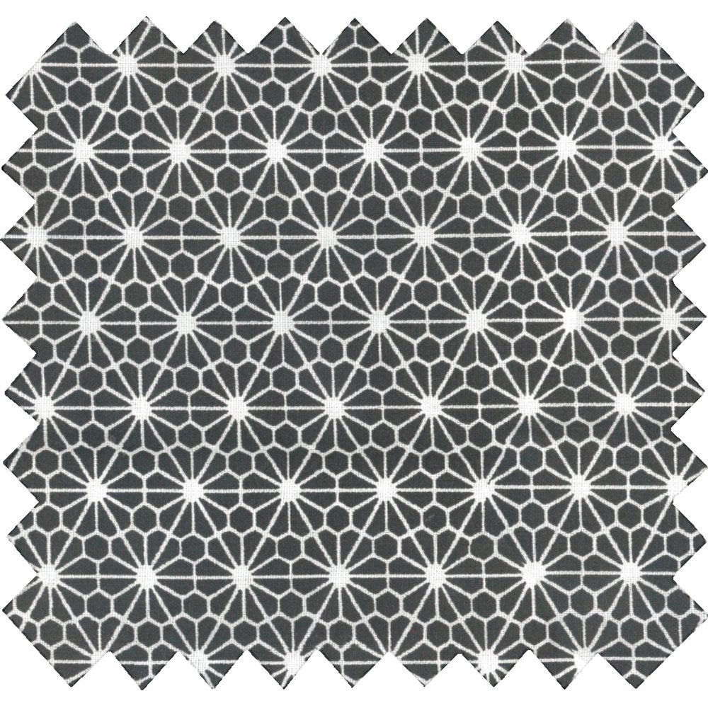 Coupon Tissu 1 M Octogone Noir Ex1003