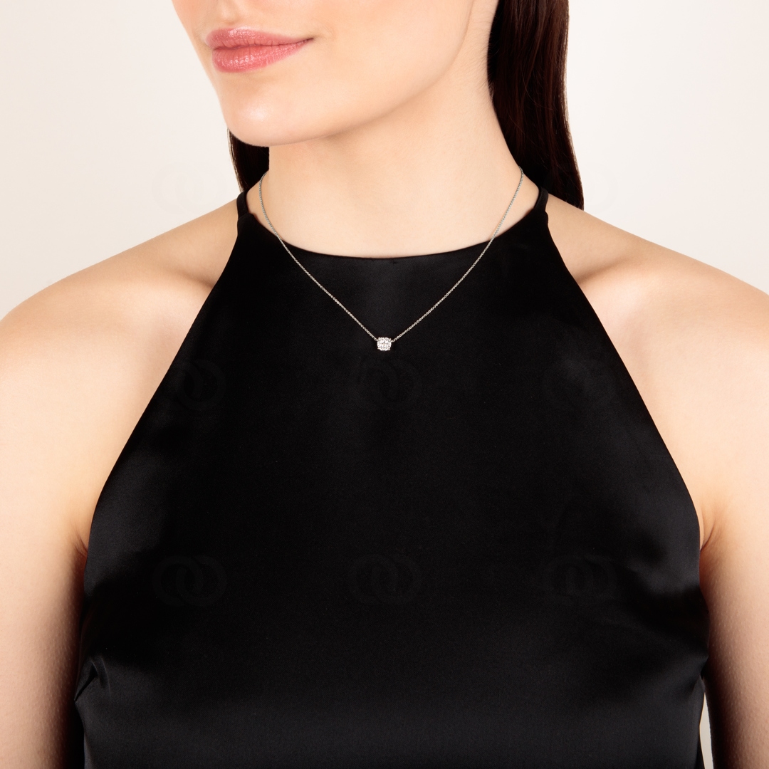 Collier 750/18 K Weissgold mit Diamanten 0.50ct H/Si