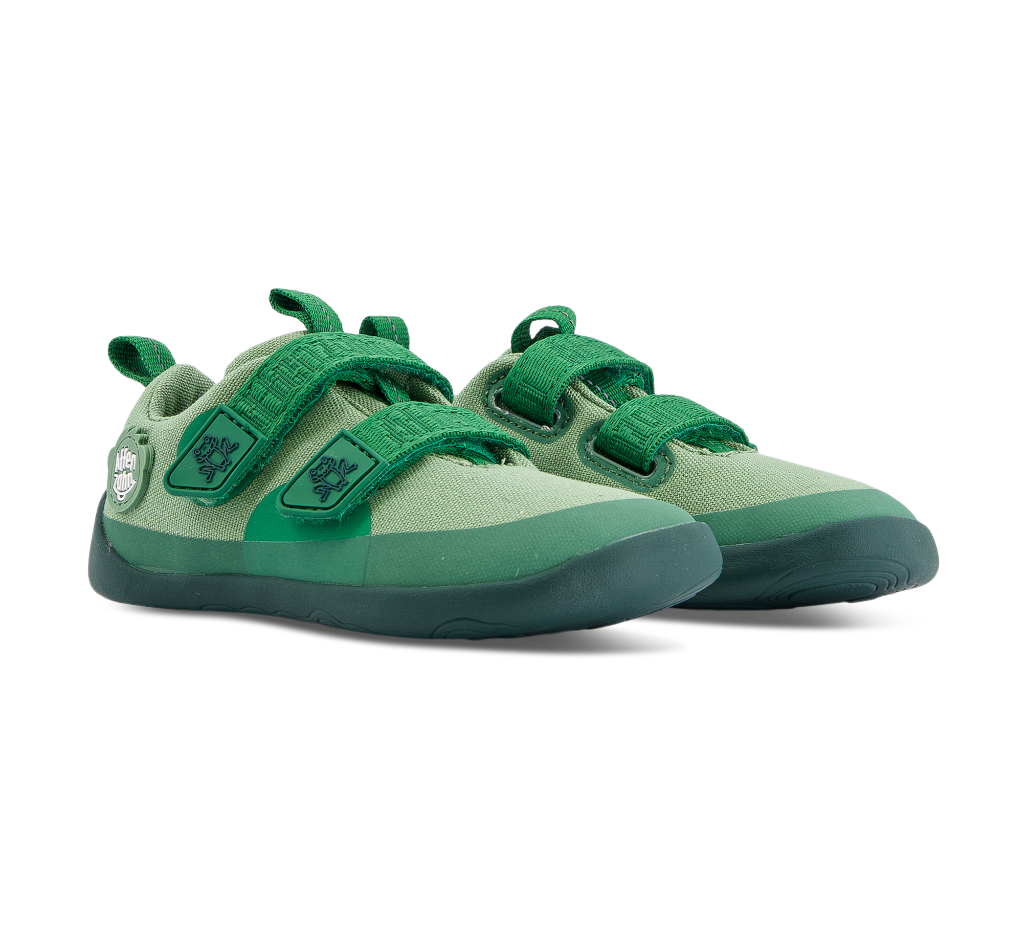 Affenzahn Barfussschuh Baumwolle Lucky - Klettschuhe grün